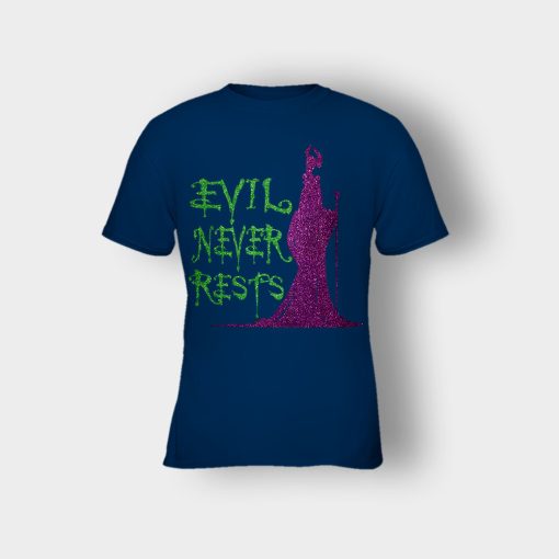 Evil-Never-Rests-Glitter-Disney-Maleficient-Inspired-Kids-T-Shirt-Navy