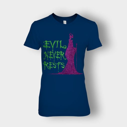 Evil-Never-Rests-Glitter-Disney-Maleficient-Inspired-Ladies-T-Shirt-Navy