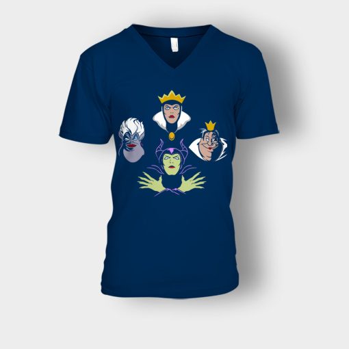 Evil-Queens-Ursula-Disney-Maleficient-Inspired-Unisex-V-Neck-T-Shirt-Navy