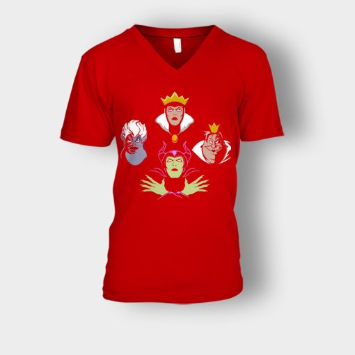 Evil-Queens-Ursula-Disney-Maleficient-Inspired-Unisex-V-Neck-T-Shirt-Red