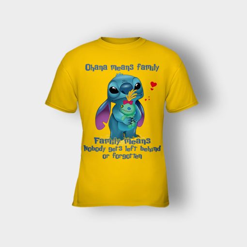 Family-Means-Nobody-Get-Left-Behind-Disney-Lilo-And-Stitch-Kids-T-Shirt-Gold
