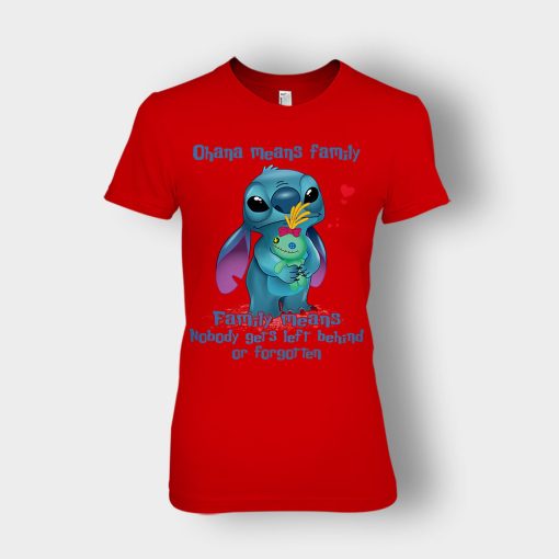 Family-Means-Nobody-Get-Left-Behind-Disney-Lilo-And-Stitch-Ladies-T-Shirt-Red