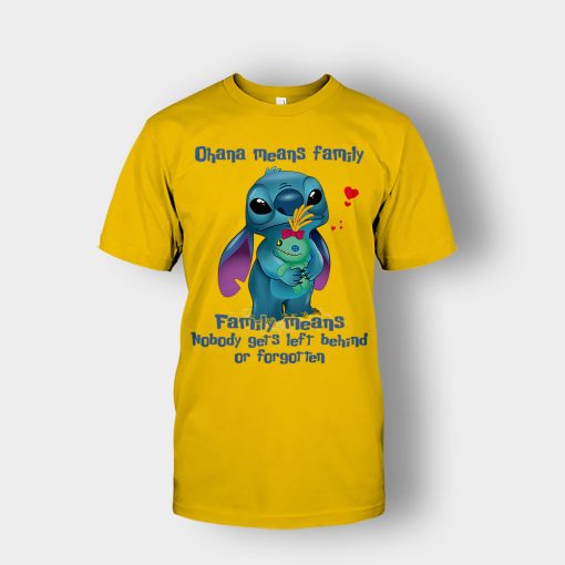 Family-Means-Nobody-Get-Left-Behind-Disney-Lilo-And-Stitch-Unisex-T-Shirt-Gold