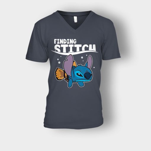 Finding-Stitch-Disney-Lilo-And-Stitch-Unisex-V-Neck-T-Shirt-Dark-Heather