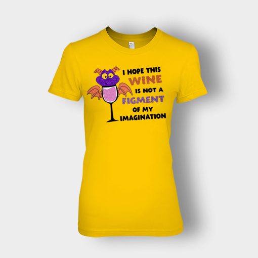 Food-and-Wine-Figment-Drinking-Shirt-Ladies-T-Shirt-Gold