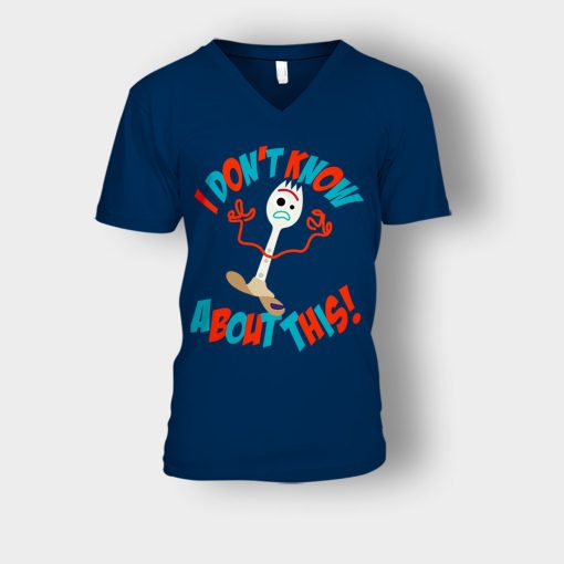 Forky-Dont-Know-About-This-Disney-Toy-Story-Inspired-Unisex-V-Neck-T-Shirt-Navy