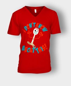 Forky-Dont-Know-About-This-Disney-Toy-Story-Inspired-Unisex-V-Neck-T-Shirt-Red