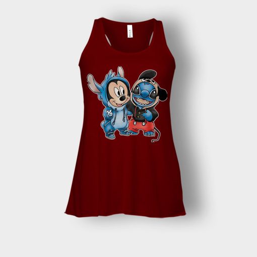 Friends-Micket-And-Disney-Lilo-And-Stitch-Bella-Womens-Flowy-Tank-Maroon