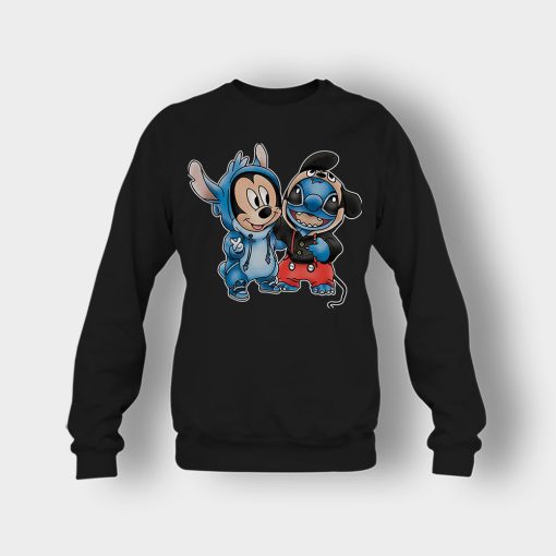 Friends-Micket-And-Disney-Lilo-And-Stitch-Crewneck-Sweatshirt-Black