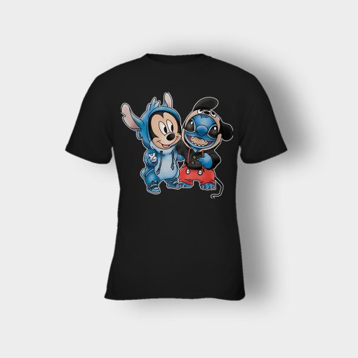 Friends-Micket-And-Disney-Lilo-And-Stitch-Kids-T-Shirt-Black