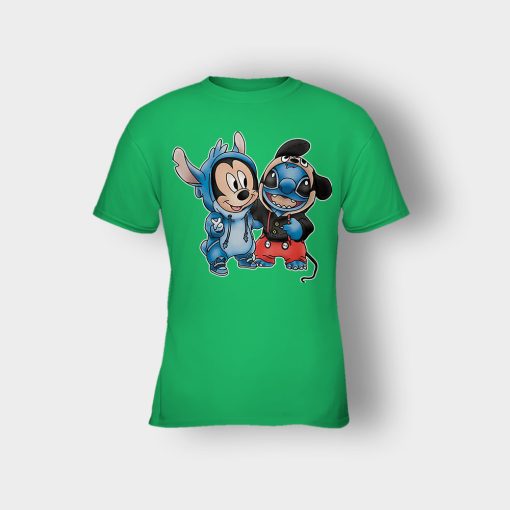 Friends-Micket-And-Disney-Lilo-And-Stitch-Kids-T-Shirt-Irish-Green