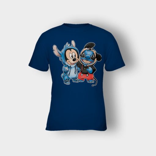 Friends-Micket-And-Disney-Lilo-And-Stitch-Kids-T-Shirt-Navy
