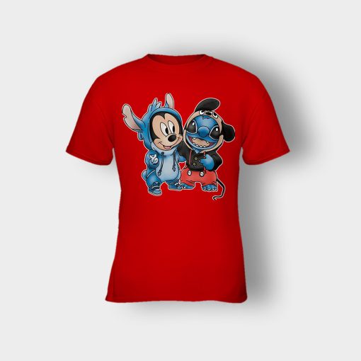 Friends-Micket-And-Disney-Lilo-And-Stitch-Kids-T-Shirt-Red