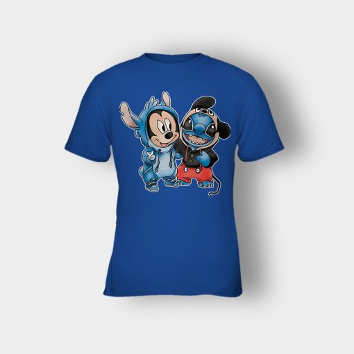Friends-Micket-And-Disney-Lilo-And-Stitch-Kids-T-Shirt-Royal