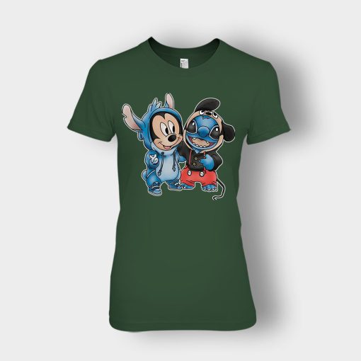 Friends-Micket-And-Disney-Lilo-And-Stitch-Ladies-T-Shirt-Forest
