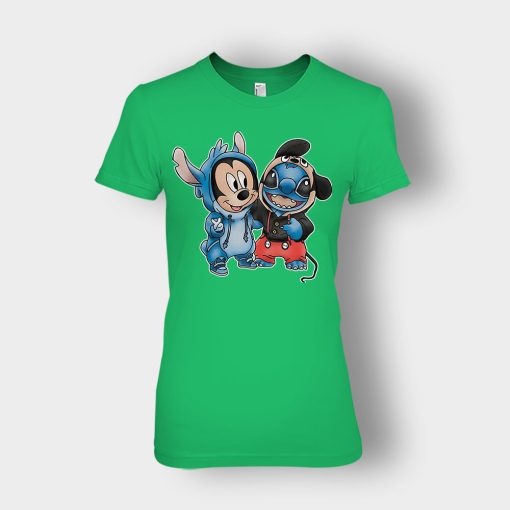Friends-Micket-And-Disney-Lilo-And-Stitch-Ladies-T-Shirt-Irish-Green