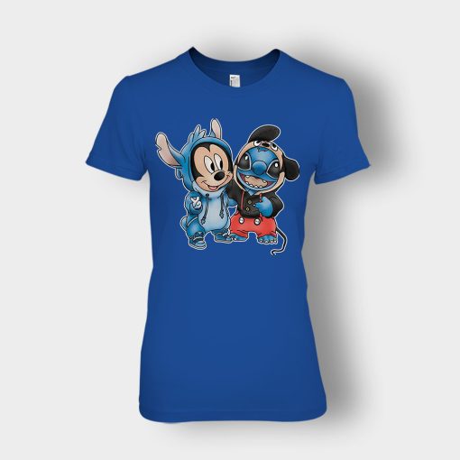 Friends-Micket-And-Disney-Lilo-And-Stitch-Ladies-T-Shirt-Royal