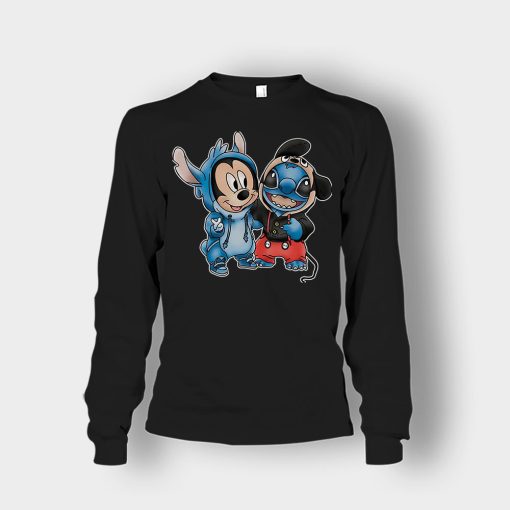 Friends-Micket-And-Disney-Lilo-And-Stitch-Unisex-Long-Sleeve-Black