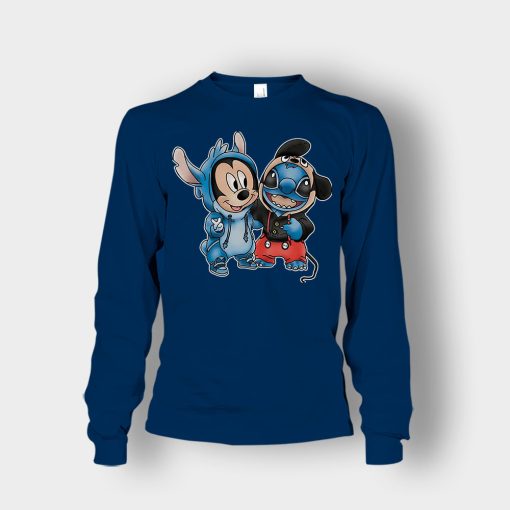 Friends-Micket-And-Disney-Lilo-And-Stitch-Unisex-Long-Sleeve-Navy