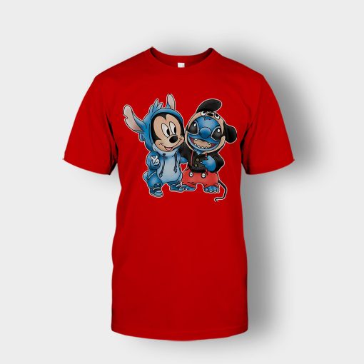 Friends-Micket-And-Disney-Lilo-And-Stitch-Unisex-T-Shirt-Red
