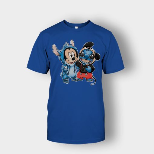 Friends-Micket-And-Disney-Lilo-And-Stitch-Unisex-T-Shirt-Royal