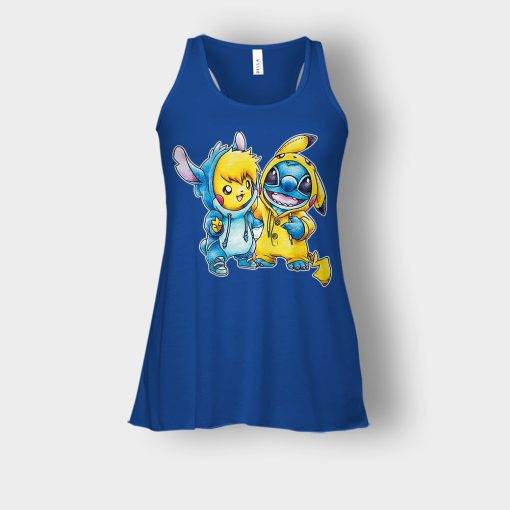 Friends-Pikachu-And-Disney-Lilo-And-Stitch-Bella-Womens-Flowy-Tank-Royal