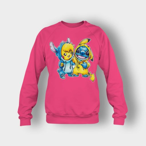 Friends-Pikachu-And-Disney-Lilo-And-Stitch-Crewneck-Sweatshirt-Heliconia