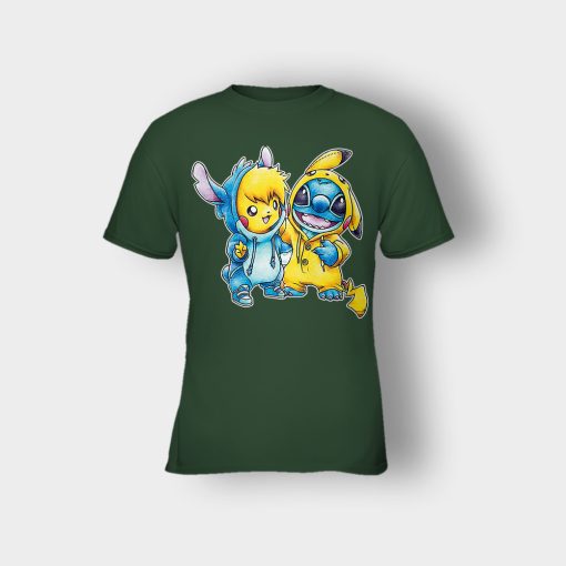 Friends-Pikachu-And-Disney-Lilo-And-Stitch-Kids-T-Shirt-Forest