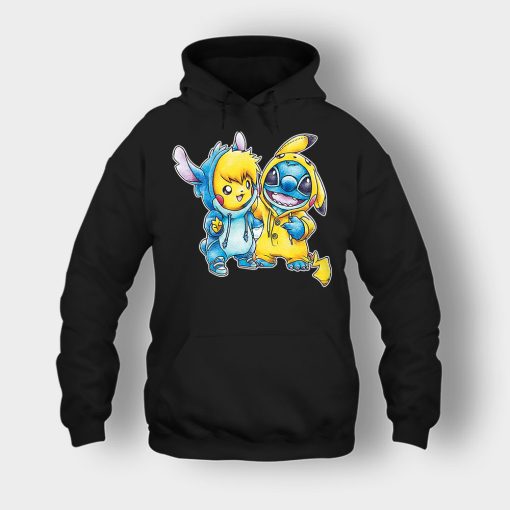 Friends-Pikachu-And-Disney-Lilo-And-Stitch-Unisex-Hoodie-Black