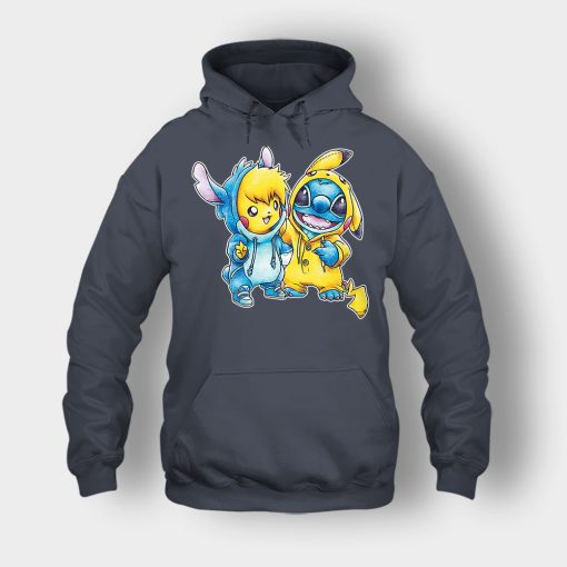 Friends-Pikachu-And-Disney-Lilo-And-Stitch-Unisex-Hoodie-Dark-Heather