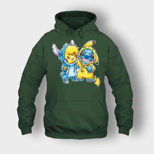 Friends-Pikachu-And-Disney-Lilo-And-Stitch-Unisex-Hoodie-Forest