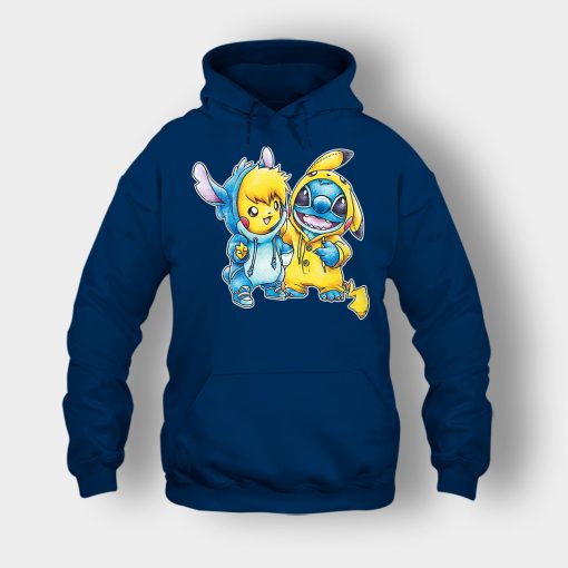 Friends-Pikachu-And-Disney-Lilo-And-Stitch-Unisex-Hoodie-Navy