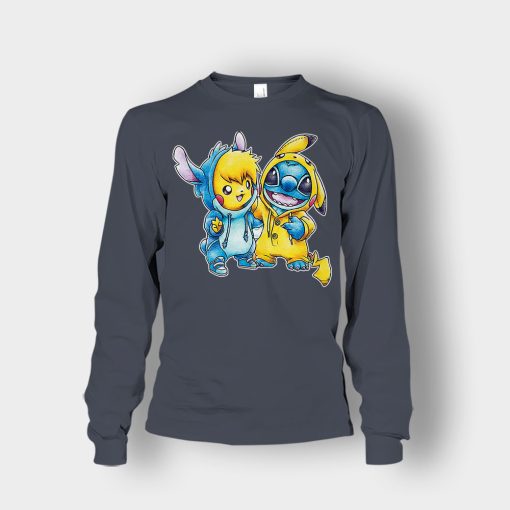 Friends-Pikachu-And-Disney-Lilo-And-Stitch-Unisex-Long-Sleeve-Dark-Heather