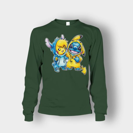 Friends-Pikachu-And-Disney-Lilo-And-Stitch-Unisex-Long-Sleeve-Forest