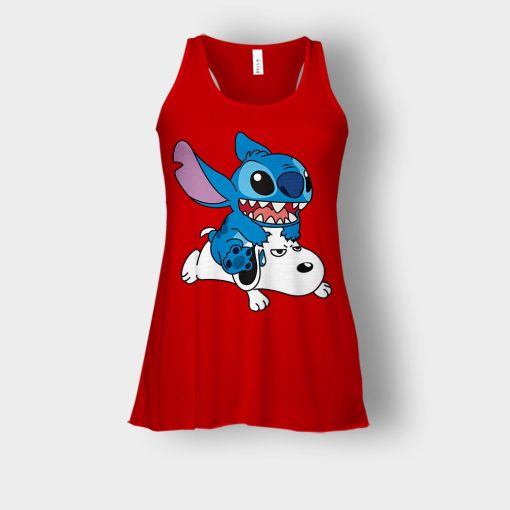 Friends-Snoopy-And-Disney-Lilo-And-Stitch-Bella-Womens-Flowy-Tank-Red