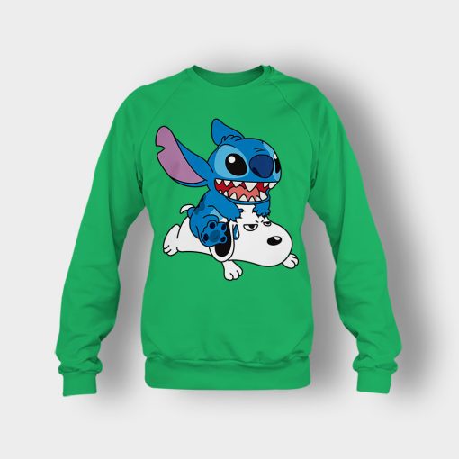 Friends-Snoopy-And-Disney-Lilo-And-Stitch-Crewneck-Sweatshirt-Irish-Green