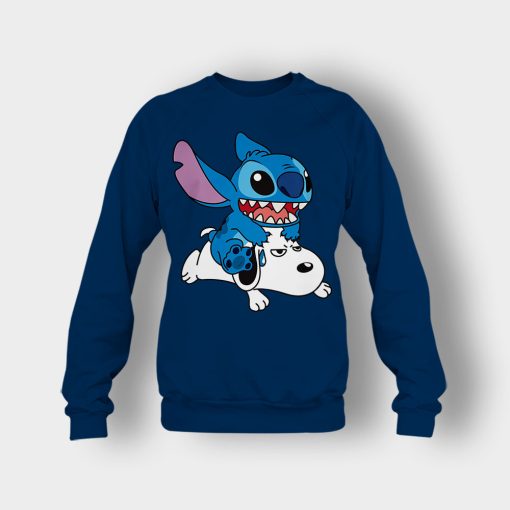 Friends-Snoopy-And-Disney-Lilo-And-Stitch-Crewneck-Sweatshirt-Navy