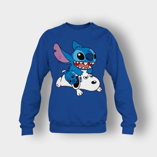 Friends-Snoopy-And-Disney-Lilo-And-Stitch-Crewneck-Sweatshirt-Royal