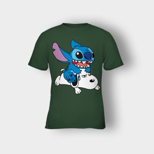 Friends-Snoopy-And-Disney-Lilo-And-Stitch-Kids-T-Shirt-Forest