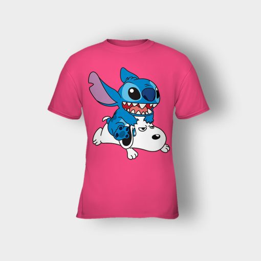 Friends-Snoopy-And-Disney-Lilo-And-Stitch-Kids-T-Shirt-Heliconia