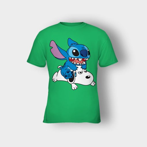 Friends-Snoopy-And-Disney-Lilo-And-Stitch-Kids-T-Shirt-Irish-Green