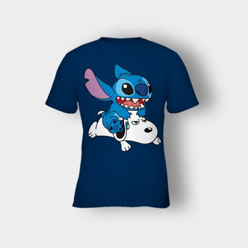 Friends-Snoopy-And-Disney-Lilo-And-Stitch-Kids-T-Shirt-Navy