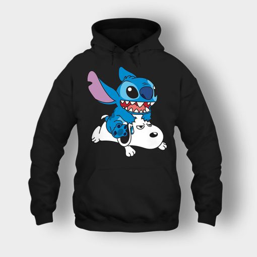 Friends-Snoopy-And-Disney-Lilo-And-Stitch-Unisex-Hoodie-Black