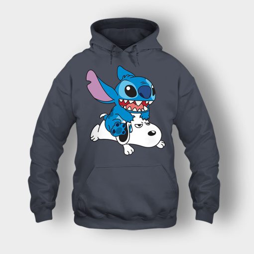 Friends-Snoopy-And-Disney-Lilo-And-Stitch-Unisex-Hoodie-Dark-Heather