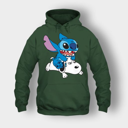Friends-Snoopy-And-Disney-Lilo-And-Stitch-Unisex-Hoodie-Forest
