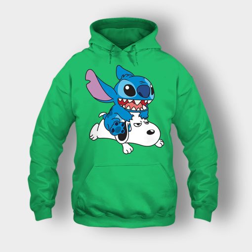 Friends-Snoopy-And-Disney-Lilo-And-Stitch-Unisex-Hoodie-Irish-Green