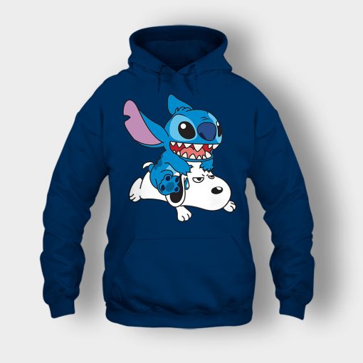 Friends-Snoopy-And-Disney-Lilo-And-Stitch-Unisex-Hoodie-Navy