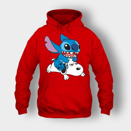 Friends-Snoopy-And-Disney-Lilo-And-Stitch-Unisex-Hoodie-Red