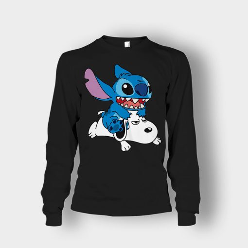 Friends-Snoopy-And-Disney-Lilo-And-Stitch-Unisex-Long-Sleeve-Black