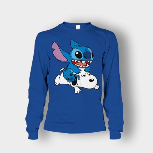 Friends-Snoopy-And-Disney-Lilo-And-Stitch-Unisex-Long-Sleeve-Royal